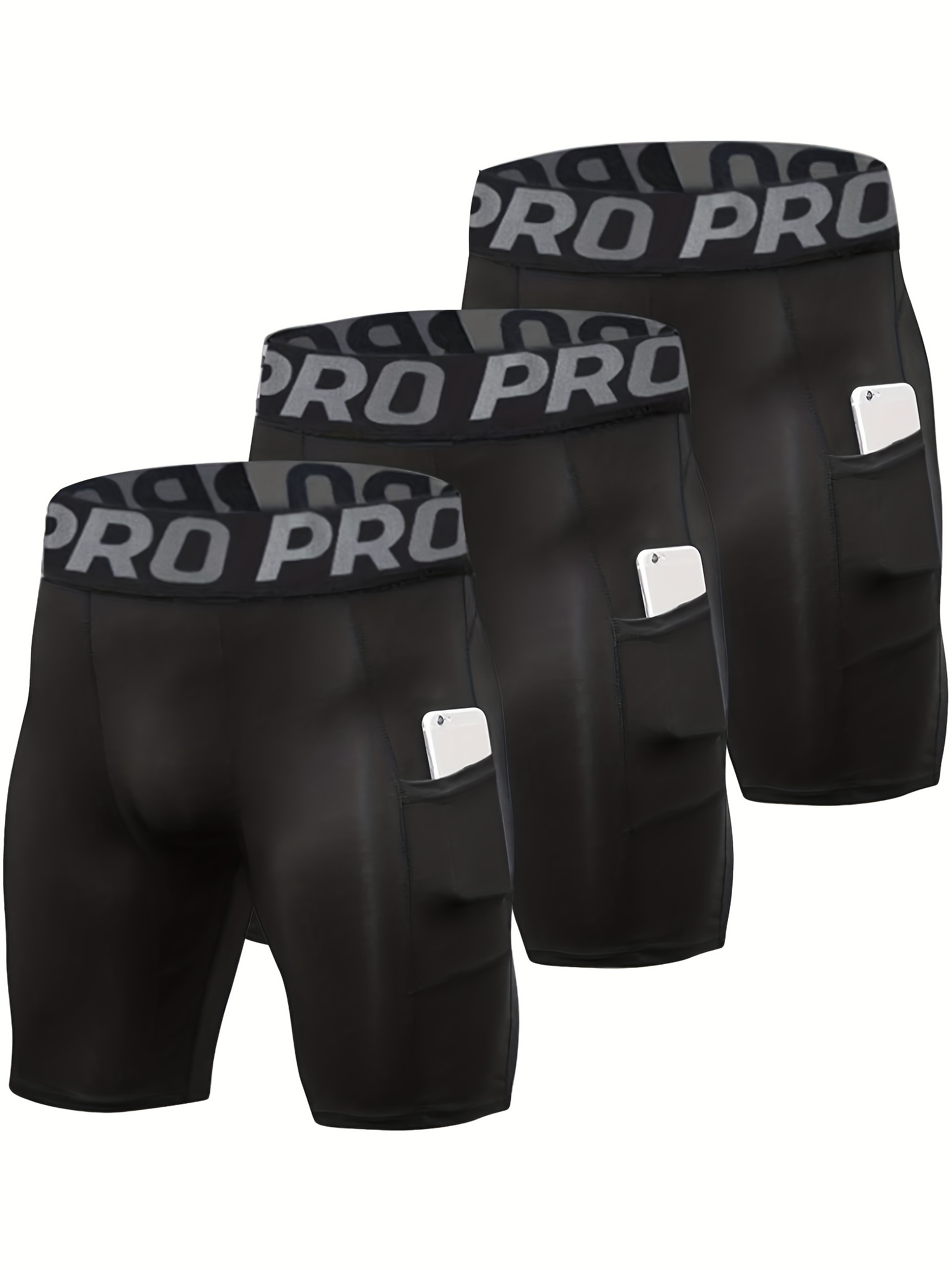 กางเกงขาสั้นรัดรูป 3 แพ็คผู้ชา - Compression Shorts Athletes บทวิจารณ์และราคา