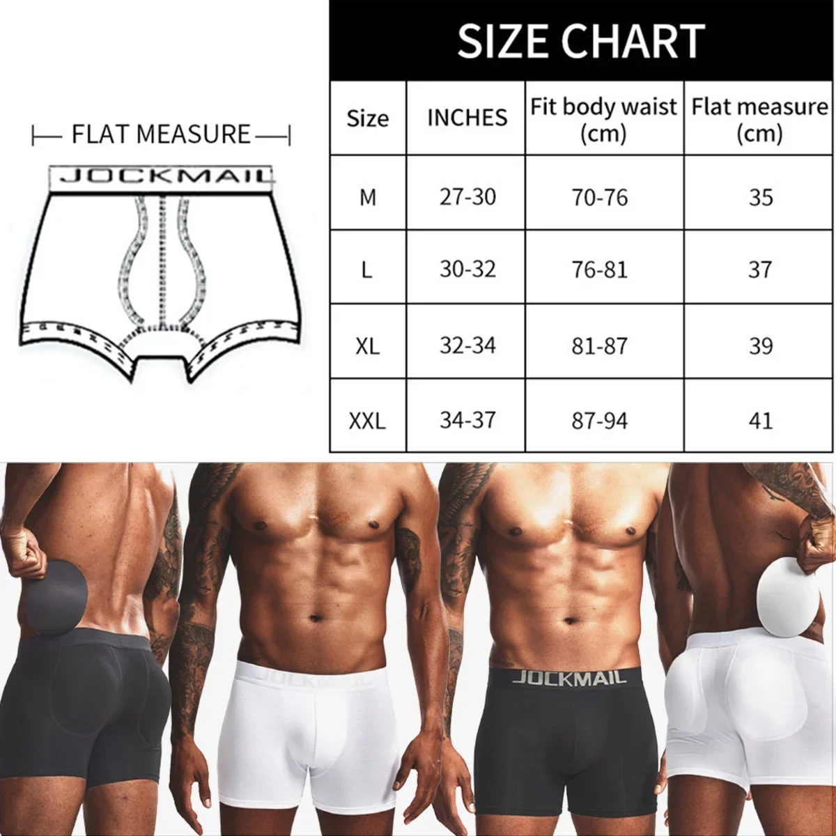 ผู้ชายผ้าฝ้าย BUTT Lifter นักม - Boxer Brief Pack Cotton บทวิจารณ์และราคา