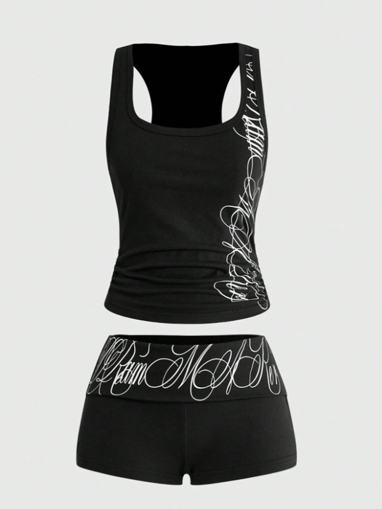 ชุดเซ็ตสองชิ้น เสื้อกล้ามครอปพ - Suspender Tank Top บทวิจารณ์และราคา
